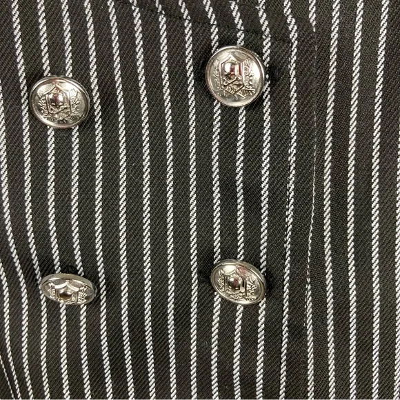 Social Collision (Hot Topic) 2X Black & White Pinstripe Double Breasted Vest - Picture 3 of 5
